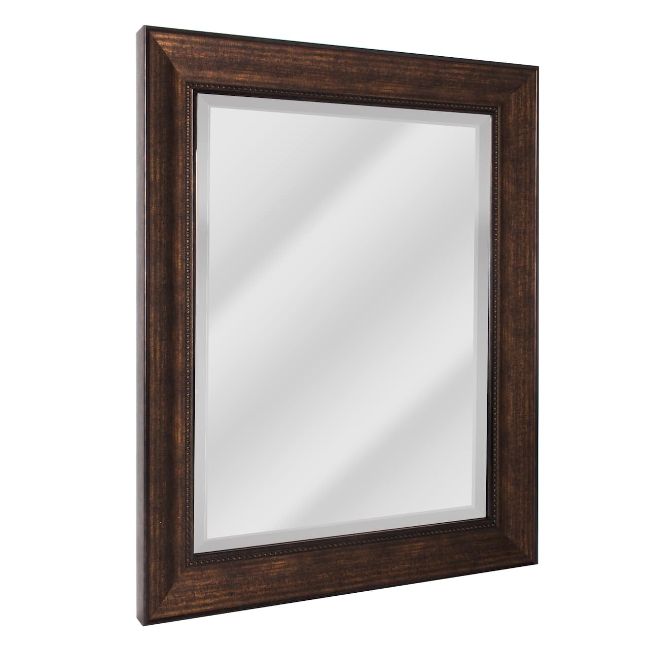 Head West® 34.5" Deep Bronze Beaded Rectangular Framed Beveled Accent Wall Mirror